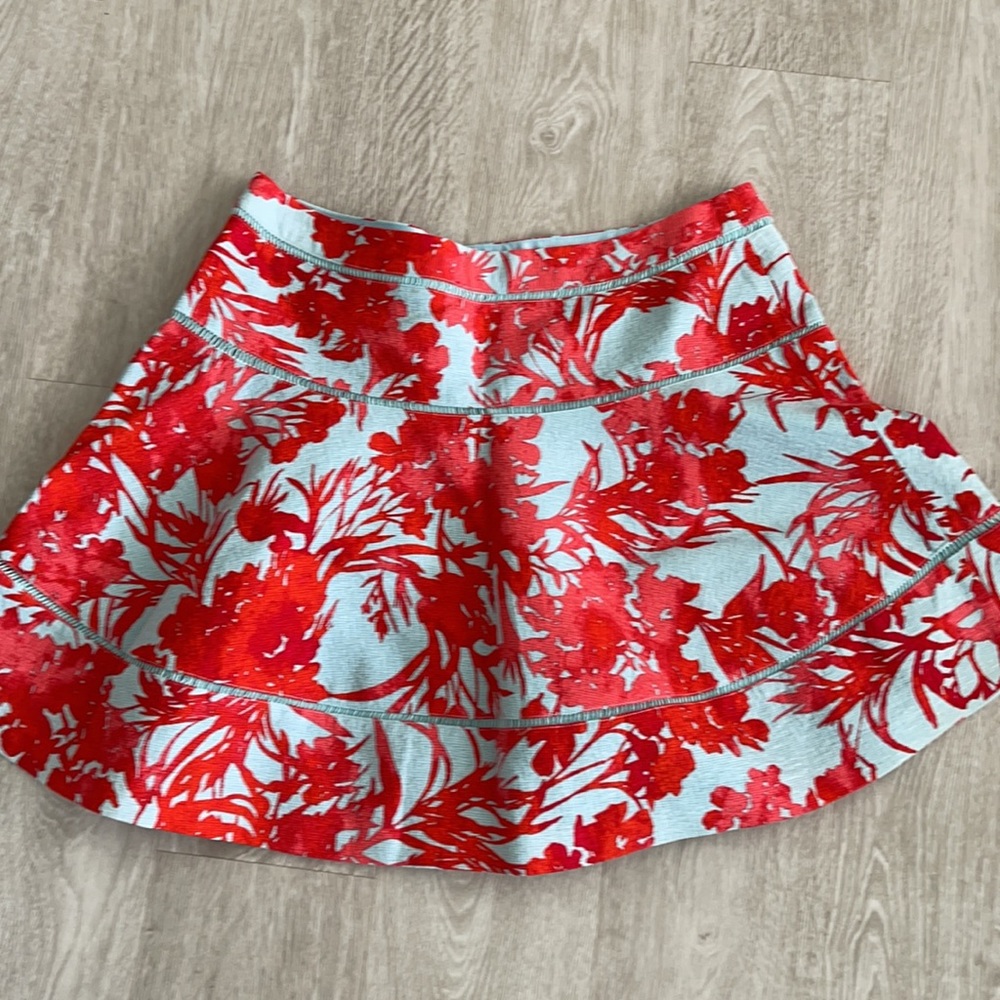Banana Republic Red  Tiffany Blue Mini Skirt 8 - Picture 5 of 7